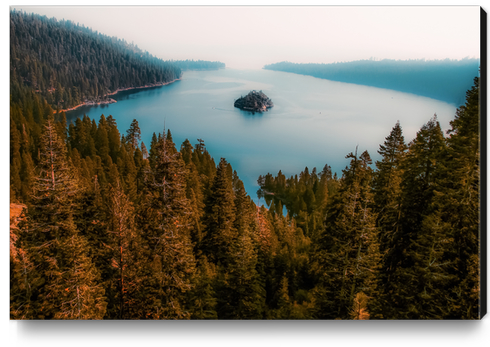 Beautiful island view at Emerald Bay Lake Tahoe California USA Canvas Print by Timmy333