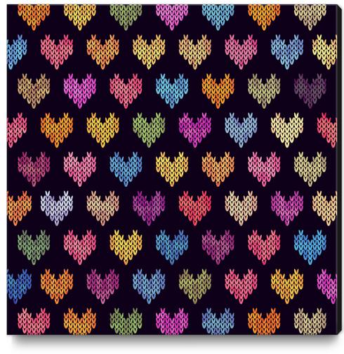 Colorful Knitted Hearts X 0.1 Canvas Print by Amir Faysal