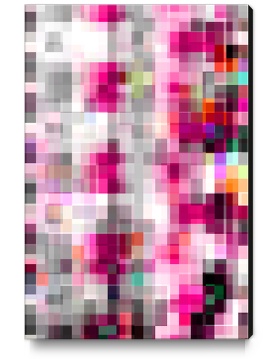 geometric pixel square pattern abstract background in pink Canvas Print by Timmy333