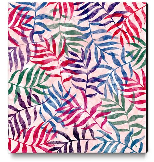 Watercolor Tropical Palm Leaves X 0.3 Canvas Print by Amir Faysal