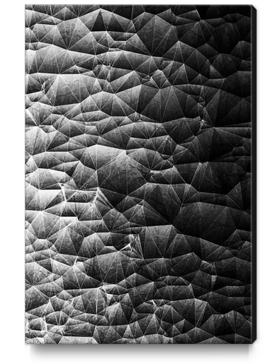 geometric triangle shape abstract background in black and white Canvas Print by Timmy333