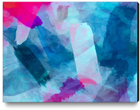 splash painting texture abstract background in blue pink Canvas Print by Timmy333