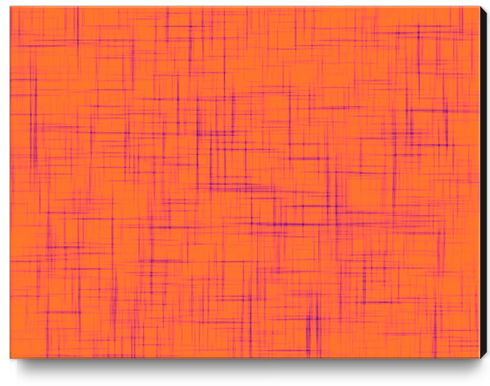 geometric square line pattern abstract background in orange and purple Canvas Print by Timmy333