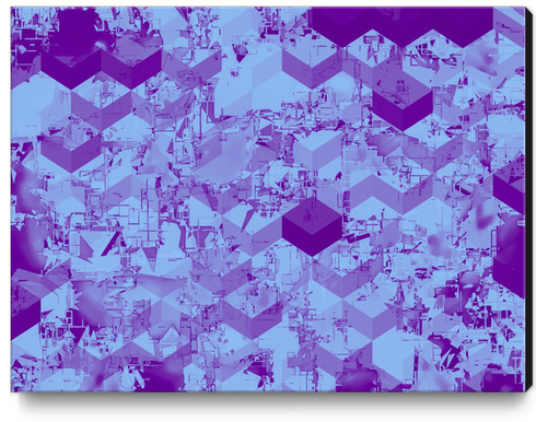 geometric square pixel pattern abstract background in purple Canvas Print by Timmy333