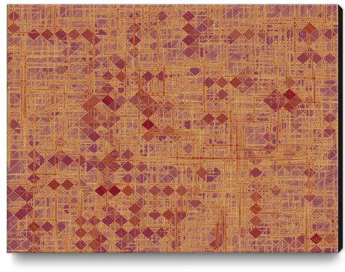 geometric square pixel pattern abstract in brown and pink Canvas Print by Timmy333