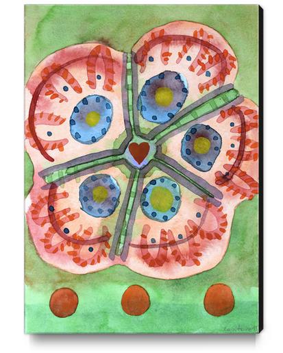 Tender Folcloristic Heart Blossom  Canvas Print by Heidi Capitaine