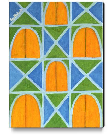 Lighted Arched Windows Pattern  Canvas Print by Heidi Capitaine