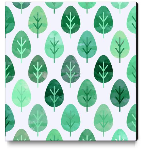 Watercolor Forest Pattern X 0.1 Canvas Print by Amir Faysal