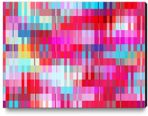 geometric square pixel pattern abstract background in pink and blue Canvas Print by Timmy333