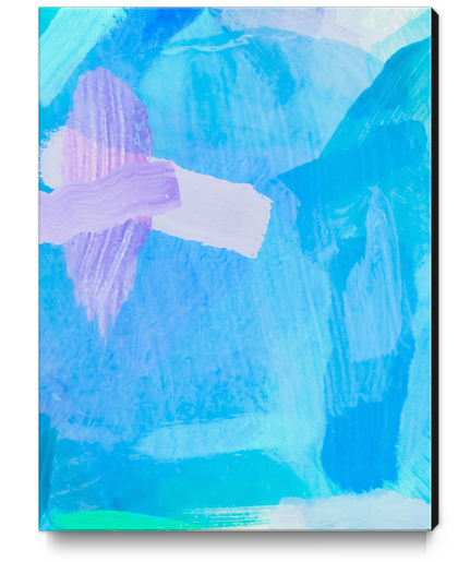 brush painting texture abstract background in blue purple Canvas Print by Timmy333