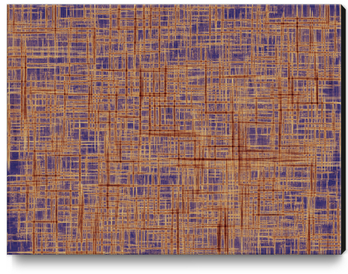 geometric square pattern drawing in purple and brown Canvas Print by Timmy333