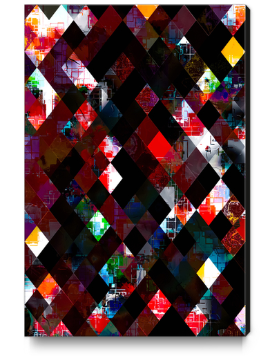 geometric pixel square pattern abstract background in red Canvas Print by Timmy333