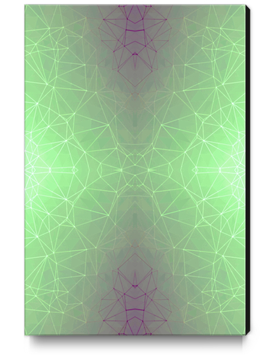 fractal graphic design geometric symmetry line pattern abstract background in green Canvas Print by Timmy333