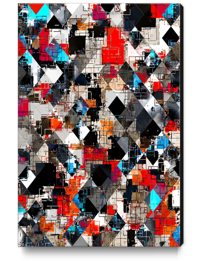 geometric pixel square pattern abstract background in red blue Canvas Print by Timmy333