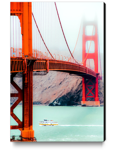 Boat and bridge view at Golden Gate Bridge, San Francisco, USA Canvas Print by Timmy333