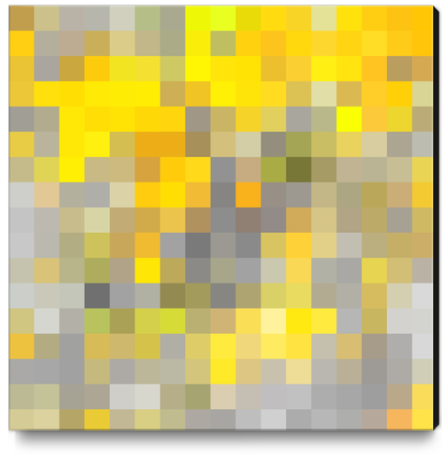 geometric pixel square pattern abstract background in yellow black Canvas Print by Timmy333