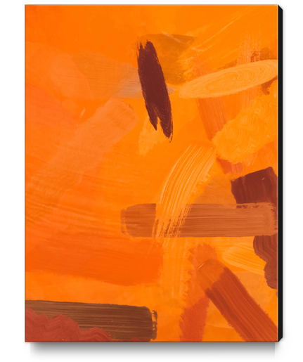 brush painting texture abstract background in orange brown Canvas Print by Timmy333