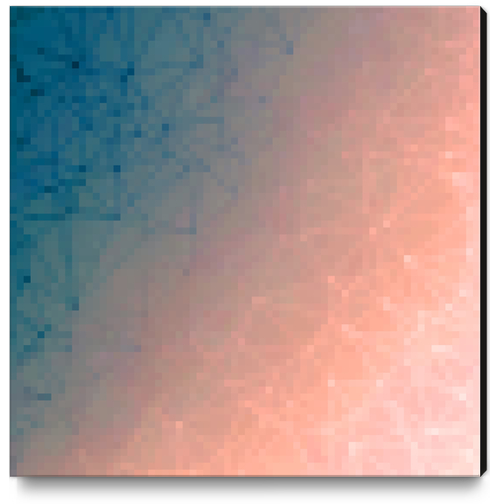 geometric pixel square pattern abstract background in pink blue Canvas Print by Timmy333