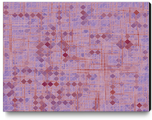 geometric square pixel pattern abstract in pink and purple Canvas Print by Timmy333