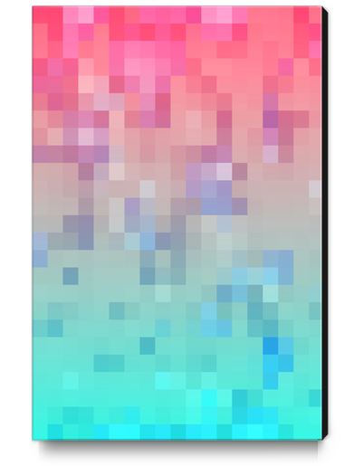 geometric pixel square pattern abstract background in pink blue Canvas Print by Timmy333