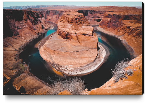 River and Horseshoe Bend view at Arizona USA Canvas Print by Timmy333