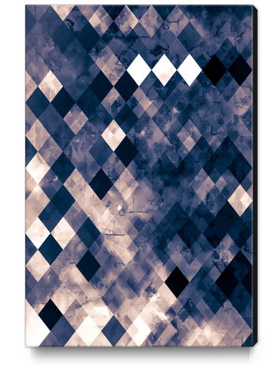 geometric square pixel pattern abstract background in black and white Canvas Print by Timmy333