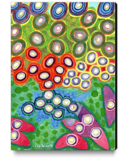 Colorful Circles Swimming in Green Canvas Print by Heidi Capitaine