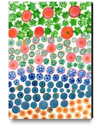 Playful Green Stars and Colorful Circles Pattern  Canvas Print by Heidi Capitaine