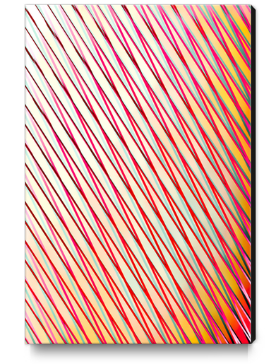 geometric line pattern abstract background in pink yellow blue Canvas Print by Timmy333