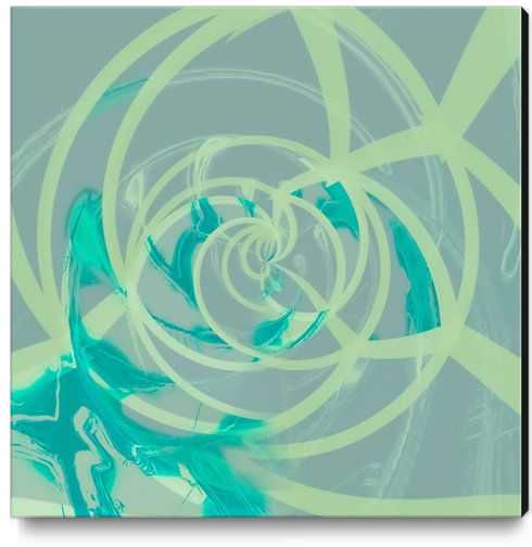 spiral line pattern painting texture abstract in blue green Canvas Print by Timmy333