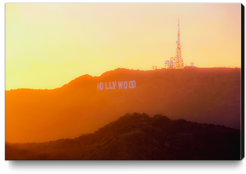 sunset light at Hollywood Sign Los Angeles California USA Canvas Print by Timmy333