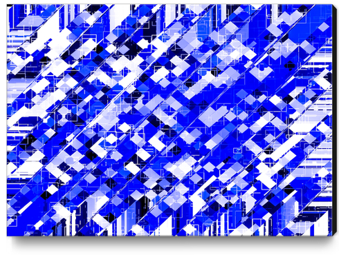 geometric square pixel pattern abstract background in blue Canvas Print by Timmy333