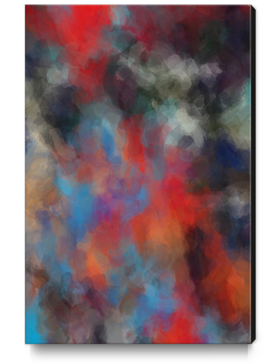 abstract splatter brush stroke painting texture background in red blue orange Canvas Print by Timmy333