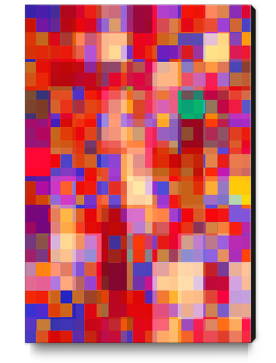 geometric pixel square pattern abstract background in red blue orange Canvas Print by Timmy333