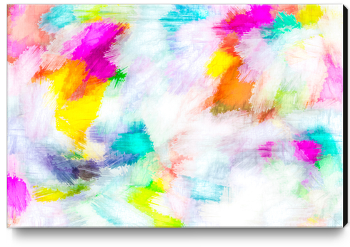 colorful painting texture abstract background in pink yellow blue orange Canvas Print by Timmy333