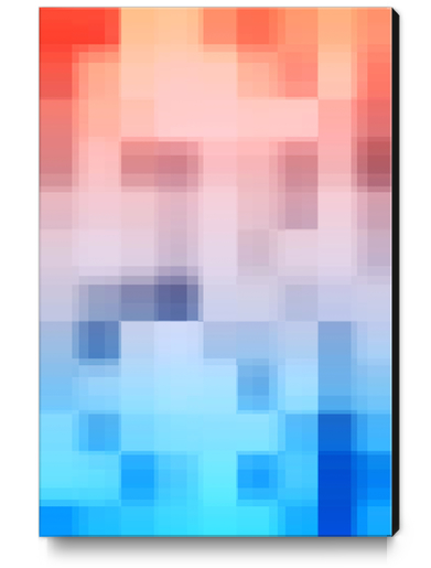 graphic design pixel geometric square pattern abstract background in orange blue Canvas Print by Timmy333