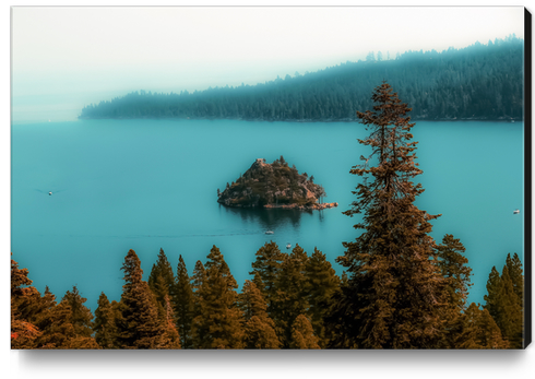 Beautiful scenic at Emerald Bay Lake Tahoe California USA Canvas Print by Timmy333