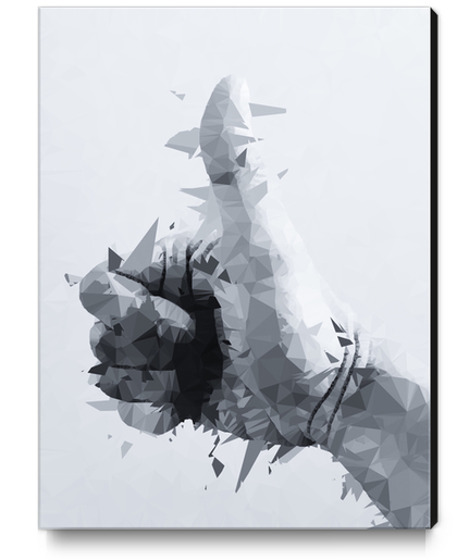 splash geometric thumbs up abstract background in black and white Canvas Print by Timmy333