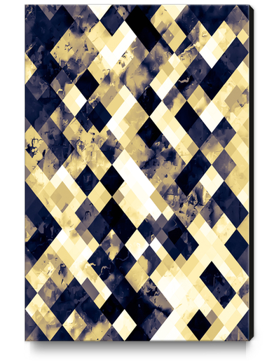 geometric square pixel pattern abstract art background in brown yellow Canvas Print by Timmy333