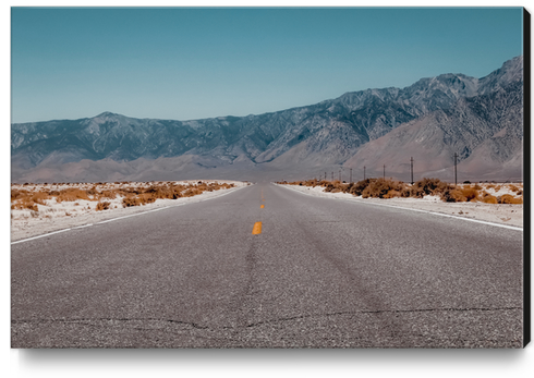 Road trip in the desert to Death Valley national park California USA Canvas Print by Timmy333