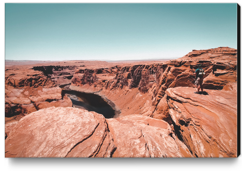 Summer scenery in the desert at Horseshoe Bend Arizona USA Canvas Print by Timmy333