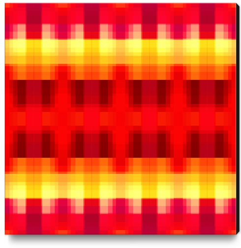 symmetry graphic design pixel geometric square pattern abstract background in red yellow Canvas Print by Timmy333