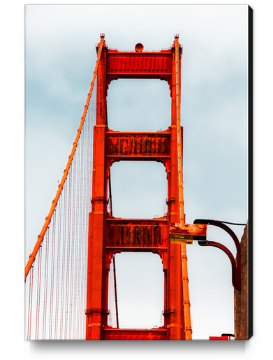 At Golden Gate Bridge with blue foggy sky, San Francisco, USA Canvas Print by Timmy333