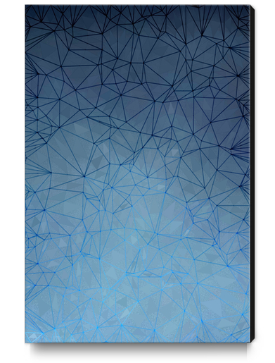 fractal geometric line pattern abstract art in blue Canvas Print by Timmy333