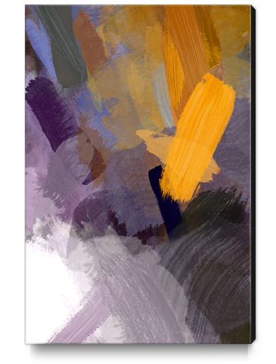 abstract splatter brush stroke painting texture background in yellow brown purple Canvas Print by Timmy333