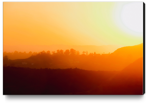 summer sunset with mountain layer in Los Angeles California USA Canvas Print by Timmy333