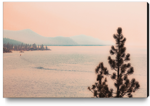 Lake view with mountains background at Lake Tahoe Nevada USA Canvas Print by Timmy333