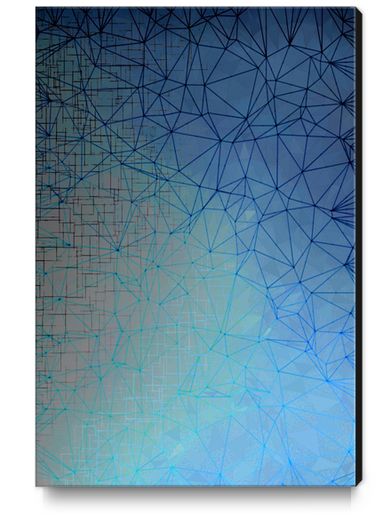 fractal graphic design geometric line pattern abstract background in blue Canvas Print by Timmy333