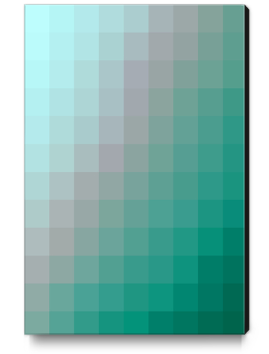 green blue graphic design geometric pixel square pattern abstract background Canvas Print by Timmy333