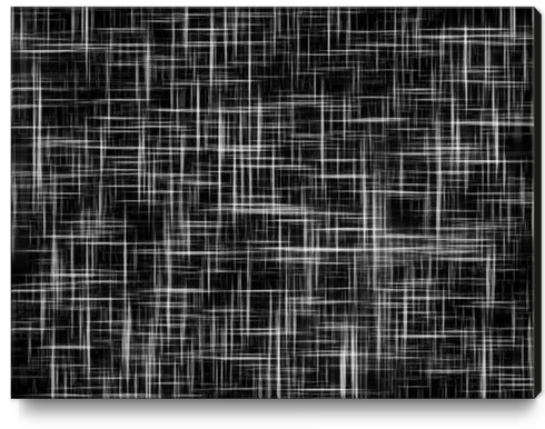 geometric line pattern abstract background in black and white Canvas Print by Timmy333